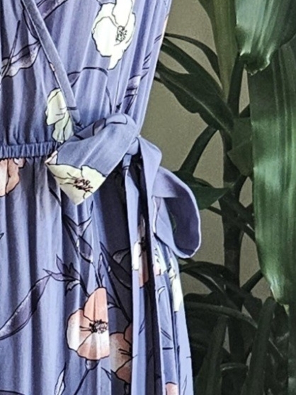 B·O·G Collective Floral Wrap Maxi Dress Size S Lavender Purple High-Low Ruffle - Picture 8 of 13